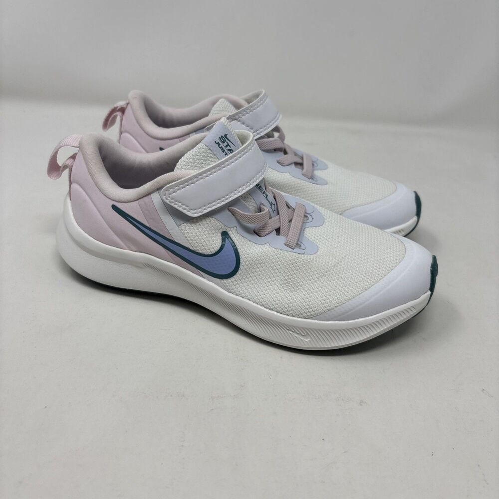 Nike Star Runner 3 Kids Running Shoes White Pink Teal DA2777-102 Size 13C New